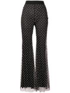Amen Crystal Embellished Flared Trousers - Black