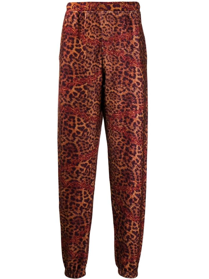 Aries Leopard Print Fleece Track Pants - Neutrals