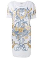 Fendi Baroque Printed T-shirt Dress - White