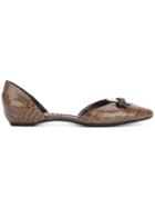 Giorgio Armani Vintage Bow Detail Ballerina Flats - Brown