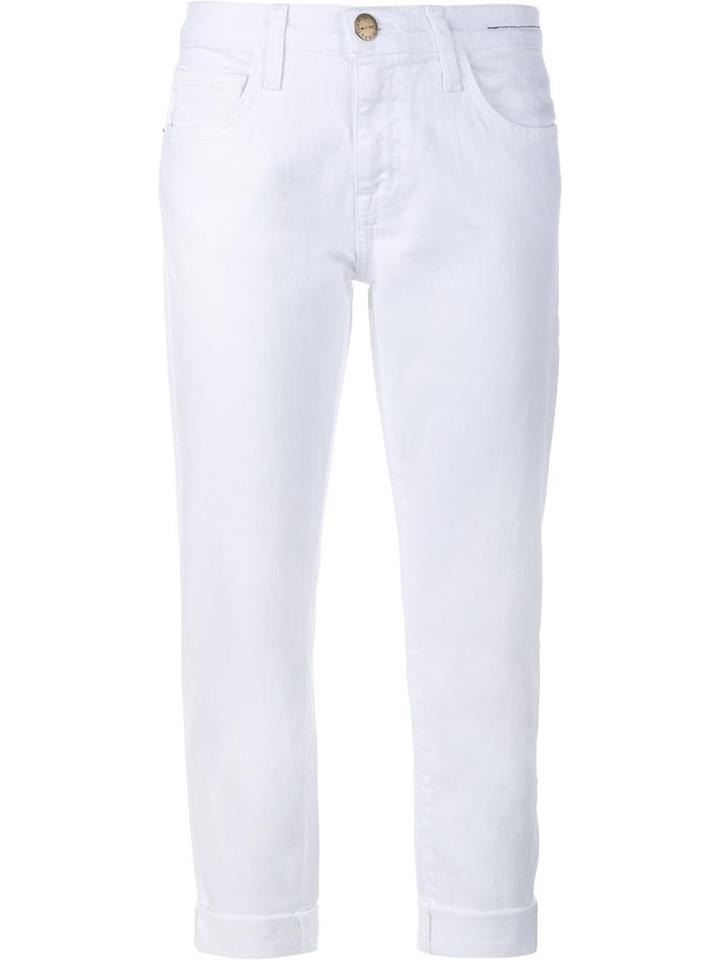 Current/elliott Cropped Jeans, Women's, Size: 25, White, Cotton/spandex/elastane
