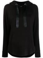 Dkny Logo Curved Hem Hoodie - Black