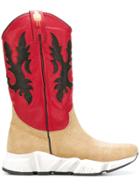 Texas Robot Colour Block Boots - Red