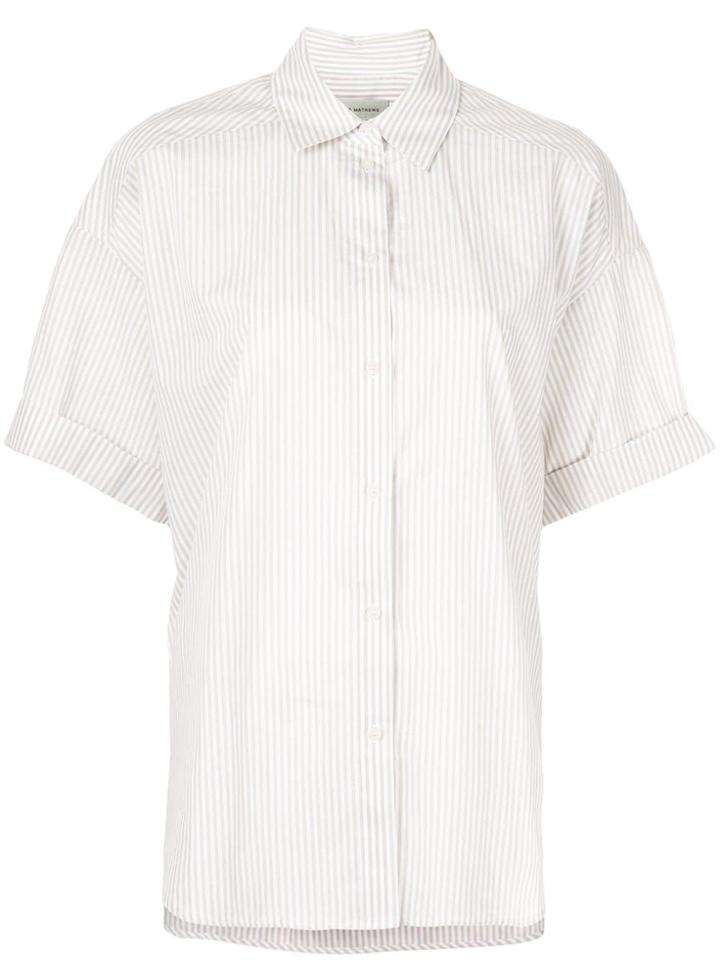 Lee Mathews Riley Boxy Short Sleeve Shirt - Neutrals
