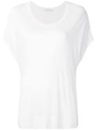 Fine Edge Short-sleeve Flared Top - White