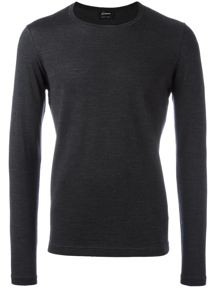 Jil Sander Crew Neck Jumper, Men's, Size: 50, Grey, Virgin Wool