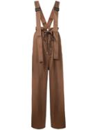 G.v.g.v. Twill Utility Braces Trousers, Women's, Size: 34, Brown, Polyester/triacetate