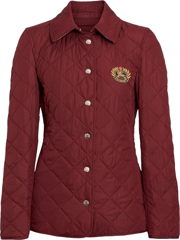 Burberry Embroidered Crest Diamond Quilted Jacket