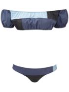 Lisa Marie Fernandez Leandra Denim Patchwork Bikini, Women's, Size: Medium, Blue, Cotton/nylon/spandex/elastane