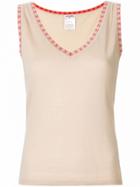 Chanel Pre-owned Cc Logos Sleeveless Knit Top - Neutrals