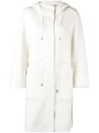 Herno Hooded Coat - White