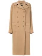 R13 Double Breasted Long Coat - Brown