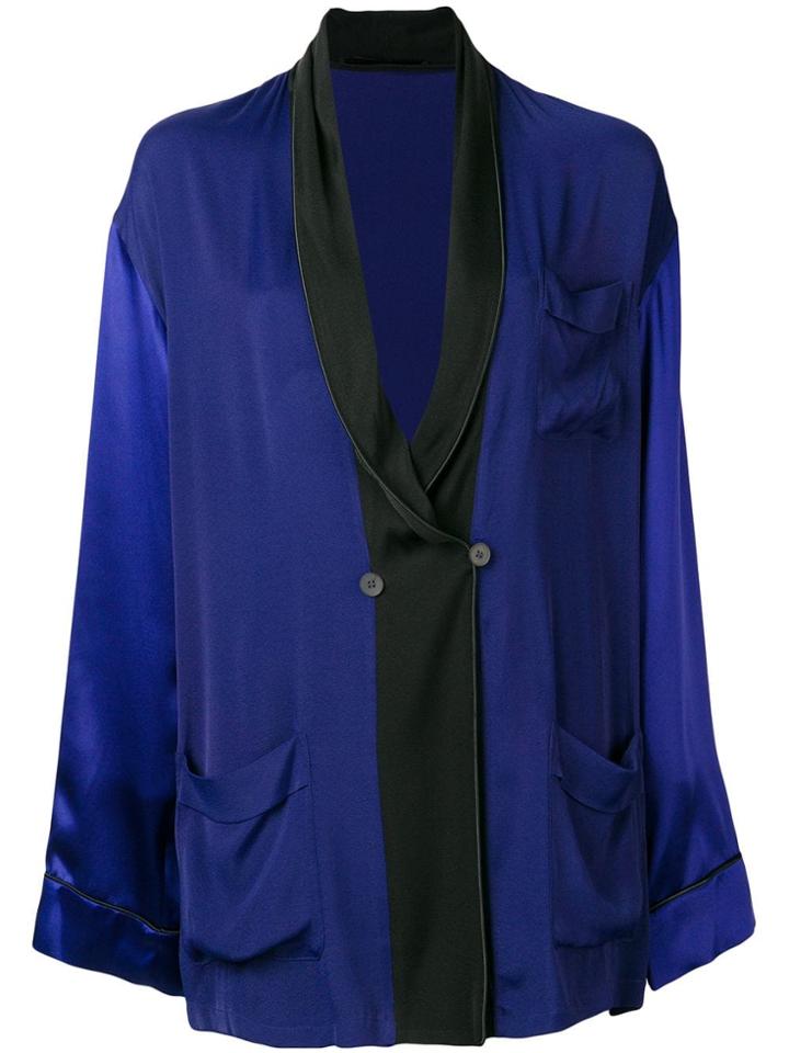 Haider Ackermann Oversized Shawl Lapel Blazer - Blue