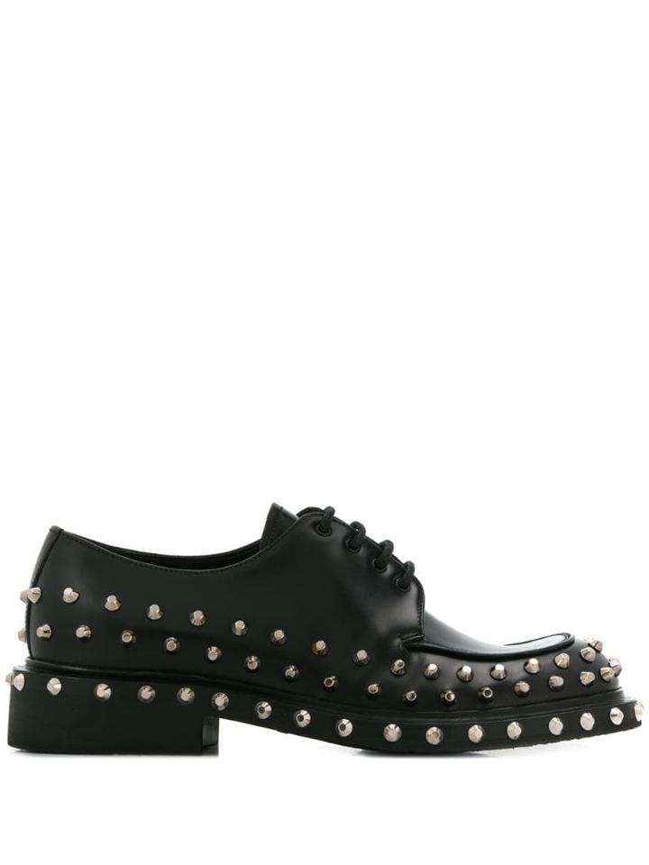 Prada Lace-up Studded Shoes - Black