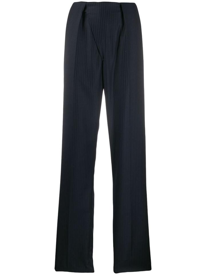 Coperni High-waist Pinstriped Trousers - Blue