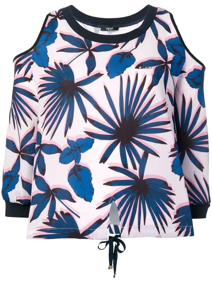 Liu Jo Cold Shoulder Floral Blouse - Pink
