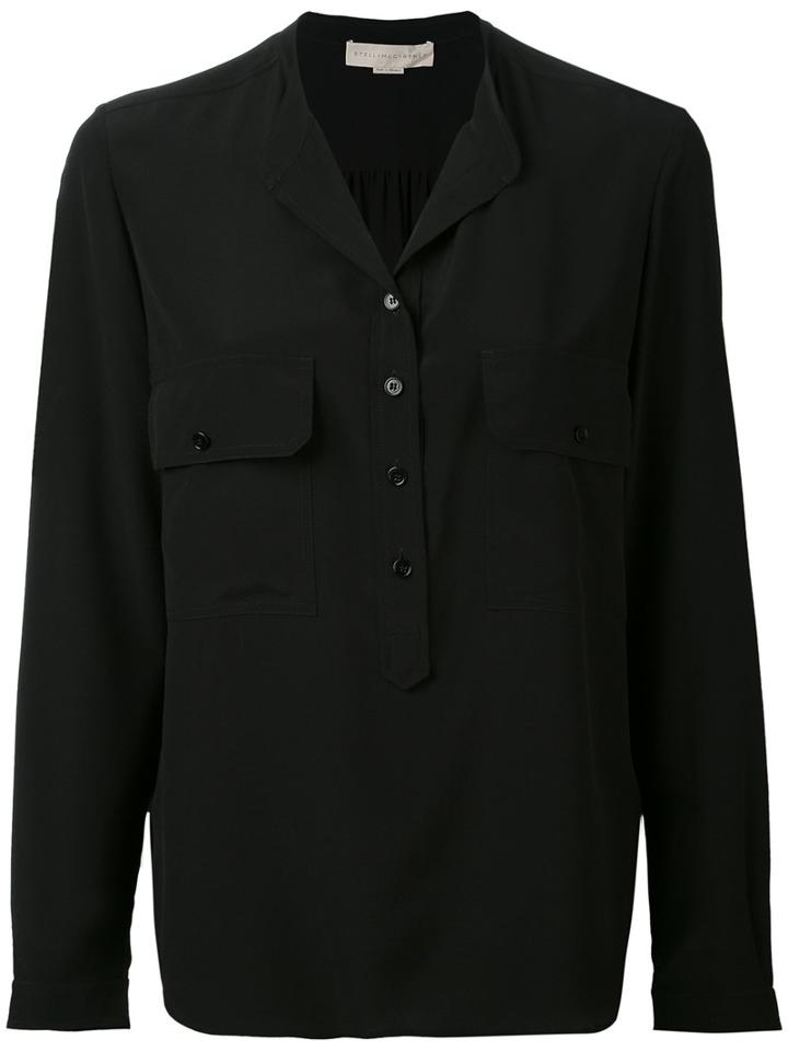 Stella Mccartney - Half-placket Blouse - Women - Silk - 40, Black, Silk