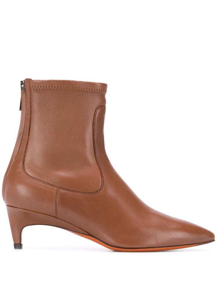 Santoni Pointed Ankle Boots - Brown