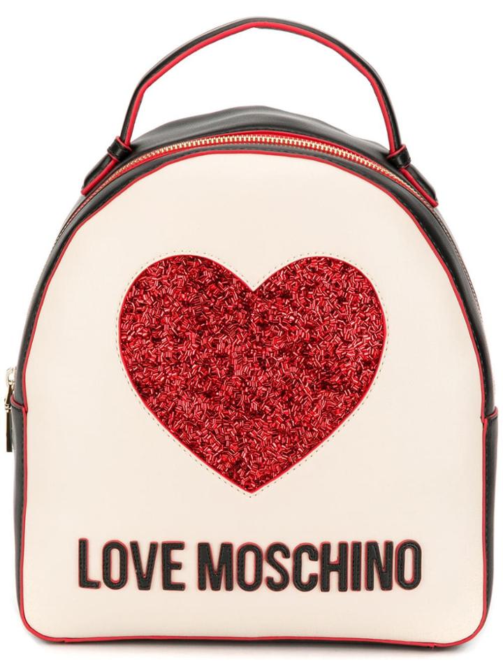 Love Moschino Glittered Heart Backpack - Black