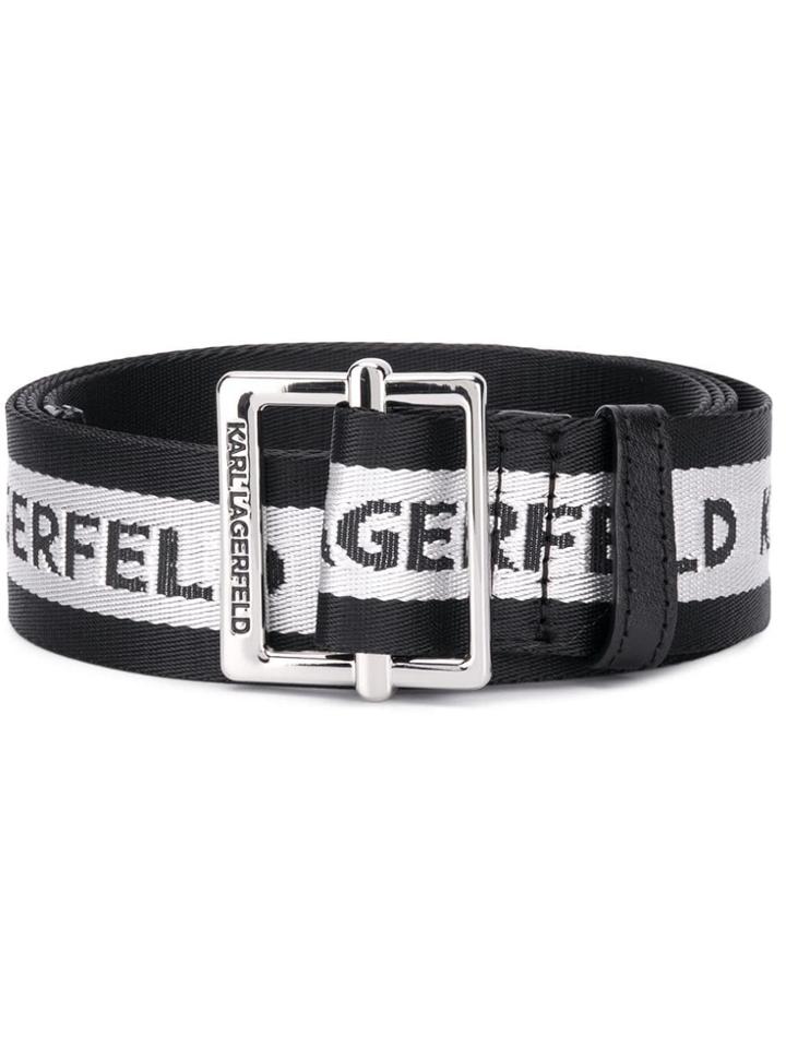 Karl Lagerfeld Logo Webbing Belt - Black