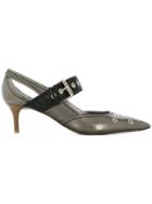 Bottega Veneta Antique Silver Calf Mary Jane - Black