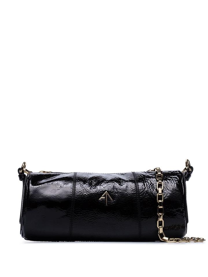 Manu Atelier Crinkled Cylinder Shoulder Bag - Black