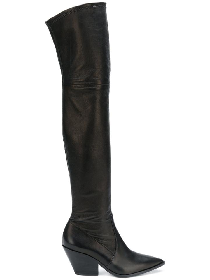 Casadei Block Heel Over-the-knee Boots - Black