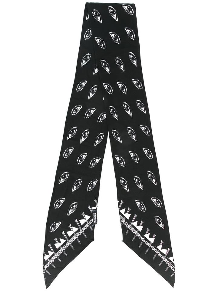 Rockins - Eyes Print Scarf - Women - Silk - One Size, Black, Silk