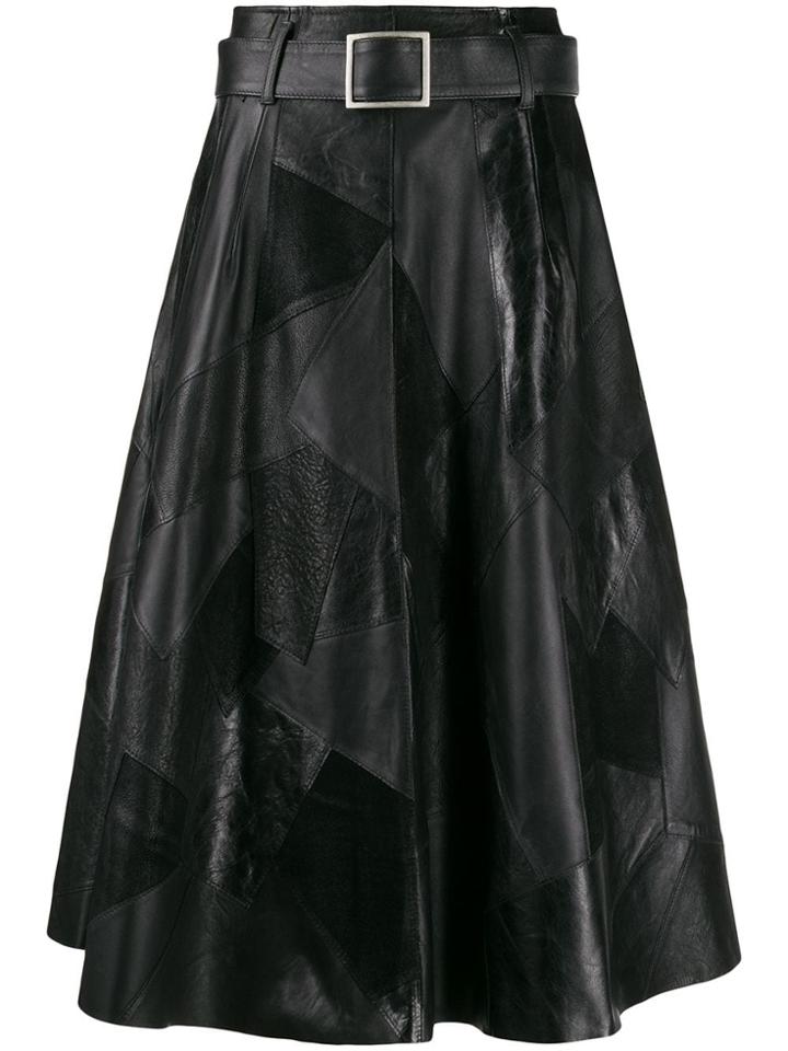 Golden Goose Minageshi Patchwork Midi Skirt - Black