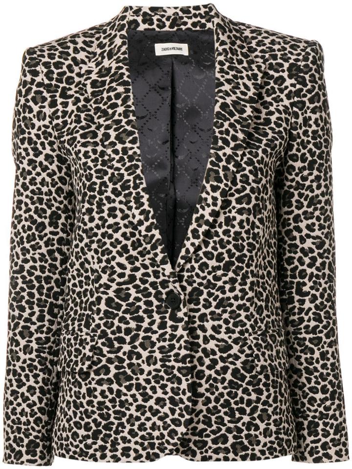 Zadig & Voltaire Victor Leopard Print Blazer - Neutrals