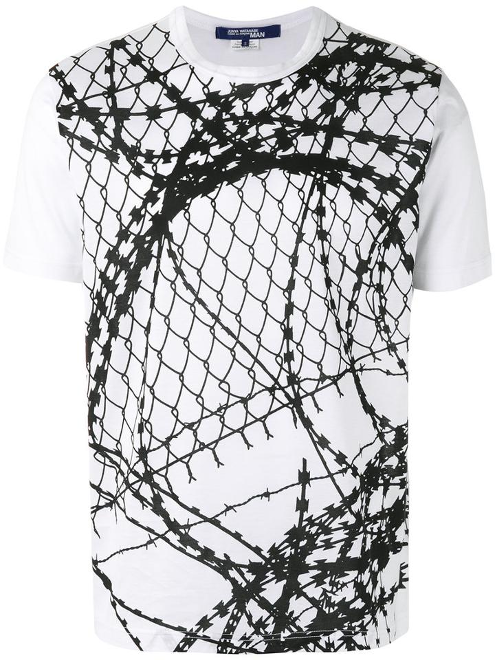 Junya Watanabe Comme Des Garçons Man - Wire Print T-shirt - Men - Cotton - M, White, Cotton