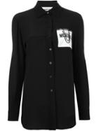 Moschino Shopping Bag Appliqué Shirt, Women's, Size: 44, Black, Silk