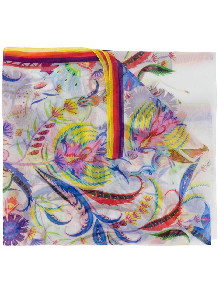Etro Multi-print Scarf - White