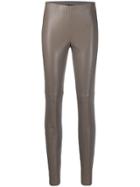 Cambio Faux Leather Leggings - Grey