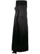 Ann Demeulemeester Satin Sleeveless Asymmetric Dress - Black