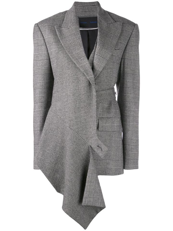 Proenza Schouler Draped Plaid Blazer - Black