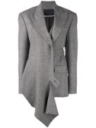 Proenza Schouler Draped Plaid Blazer - Black