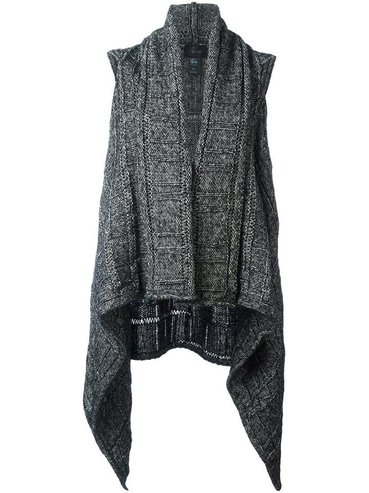 Lost & Found Ria Dunn Draped Sleeveless Cardi-coat, Women's, Size: Xs, Grey, Silk/wool