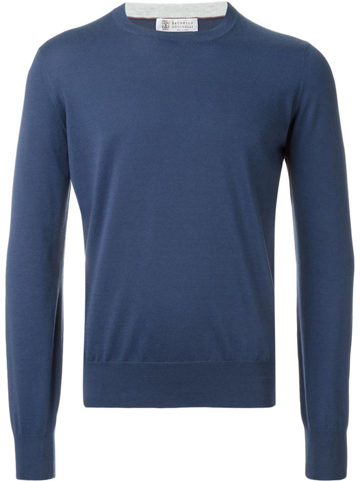 Brunello Cucinelli Fine Knit Crew Neck Sweater