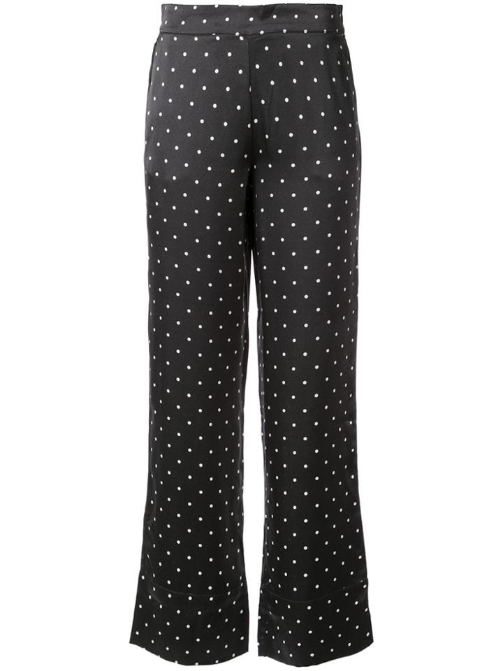 Asceno Polka Dot Cropped Trousers - Black