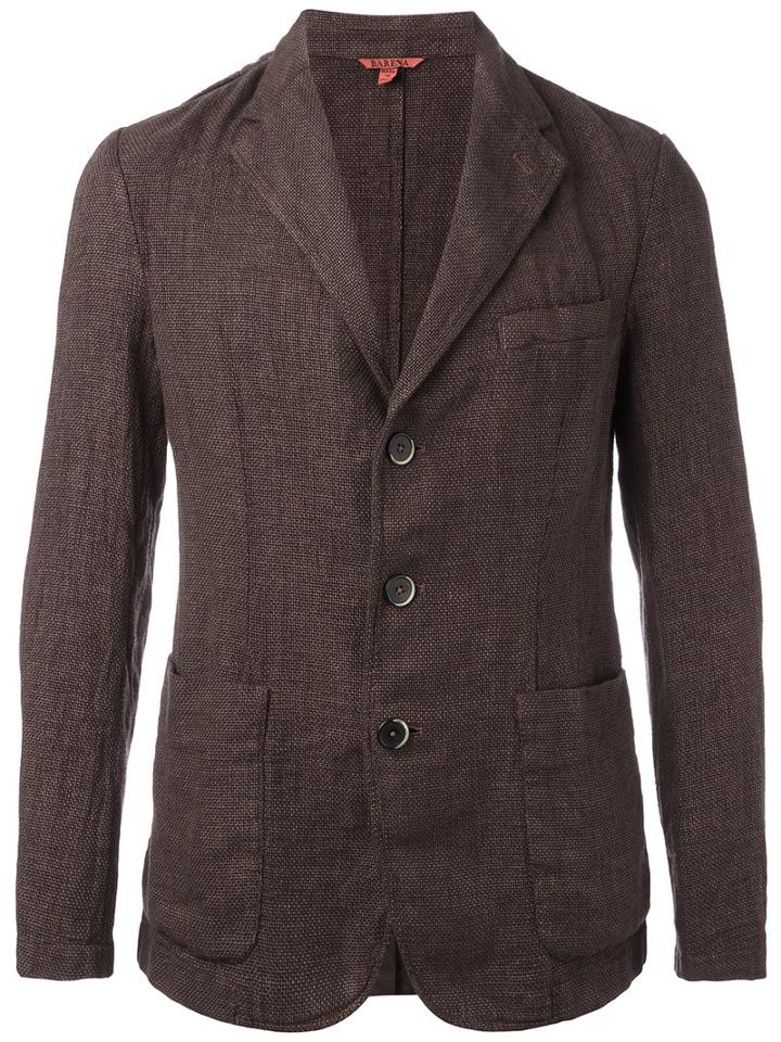 Barena Front Pocket Blazer, Men's, Size: 46, Brown, Cotton/linen/flax/polyester