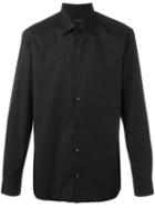 Z Zegna Classic Shirt, Men's, Size: 38, Black, Cotton/spandex/elastane
