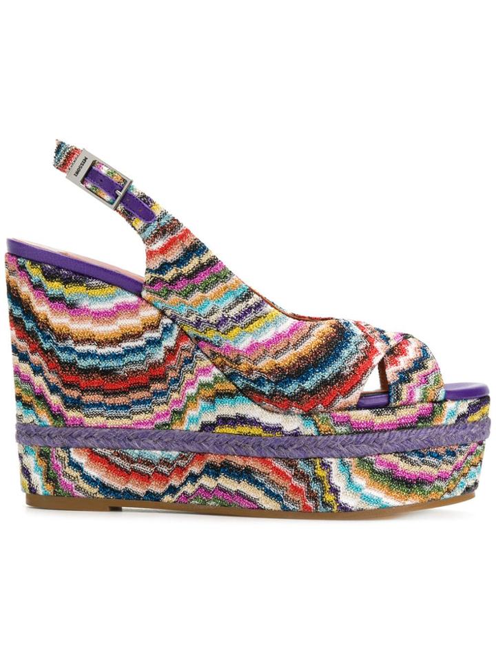 Missoni Wedged Striped Sandals - Multicolour