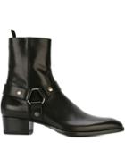 Saint Laurent Wyatt Ankle Boots, Men's, Size: 41, Black, Leather