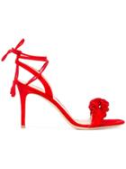 Gianvito Rossi Flora Frill Sandals - Red
