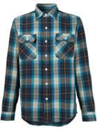 Rrl Checked Shirt, Men's, Size: Xl, Blue, Cotton