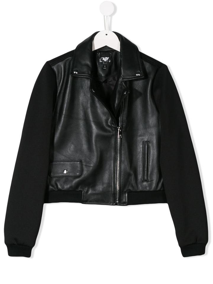 Karl Lagerfeld Kids Teen Biker Jacket - Black