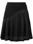 Karl Lagerfeld Pleated Mesh Skirt - Black