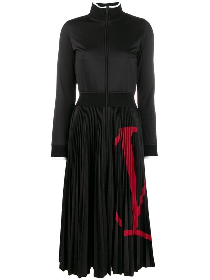 Valentino Logo Printed Dress - Black