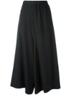 Yohji Yamamoto Cropped Wide-leg Trousers, Women's, Size: 1, Black, Wool
